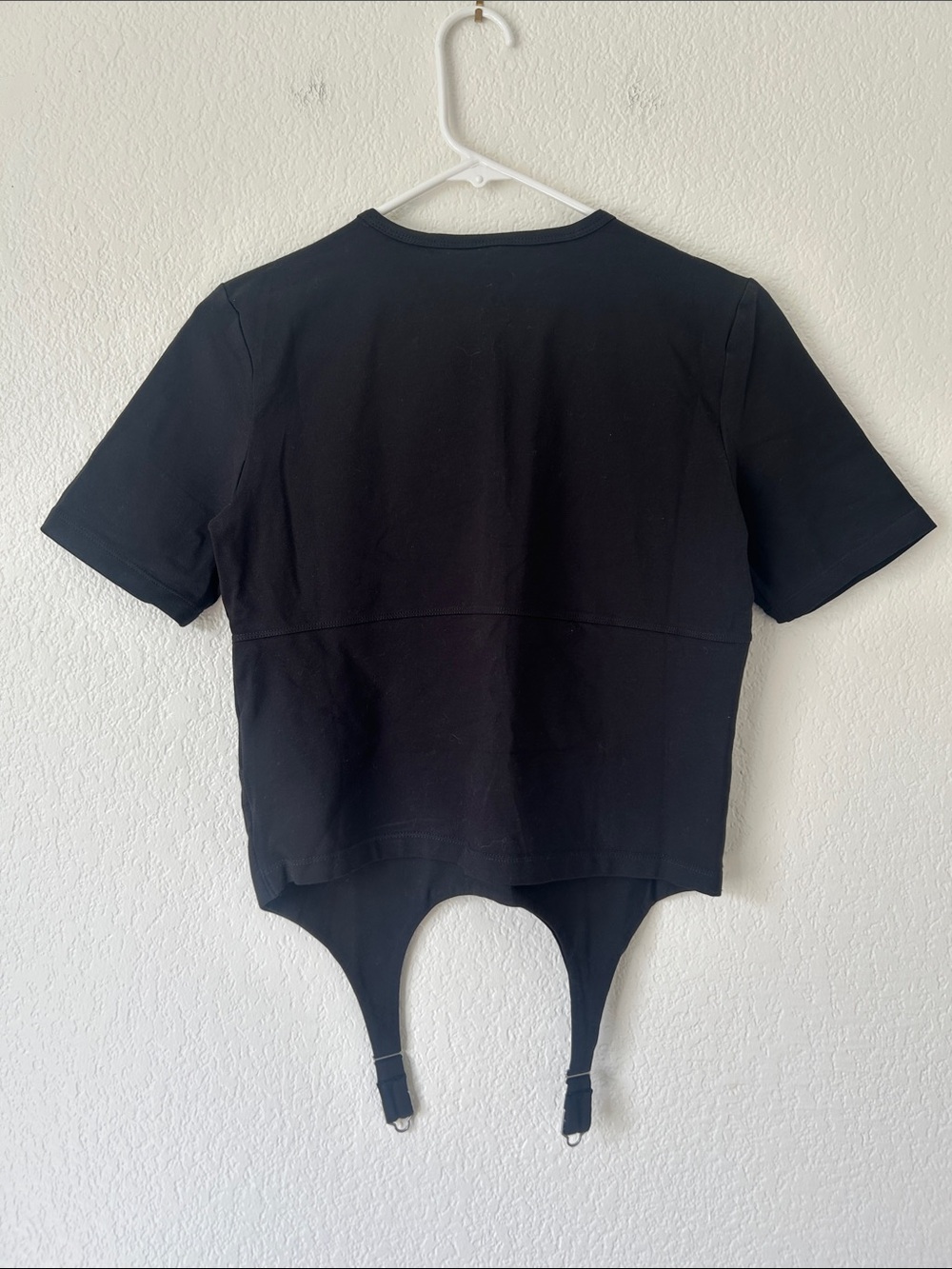 adidas Black Short Sleeve Tee with Trefoil Logo and Adjustable Hem Straps - Picture 7 of 9